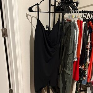 Black Cowl Neck Spaghetti Strap Women’s Top